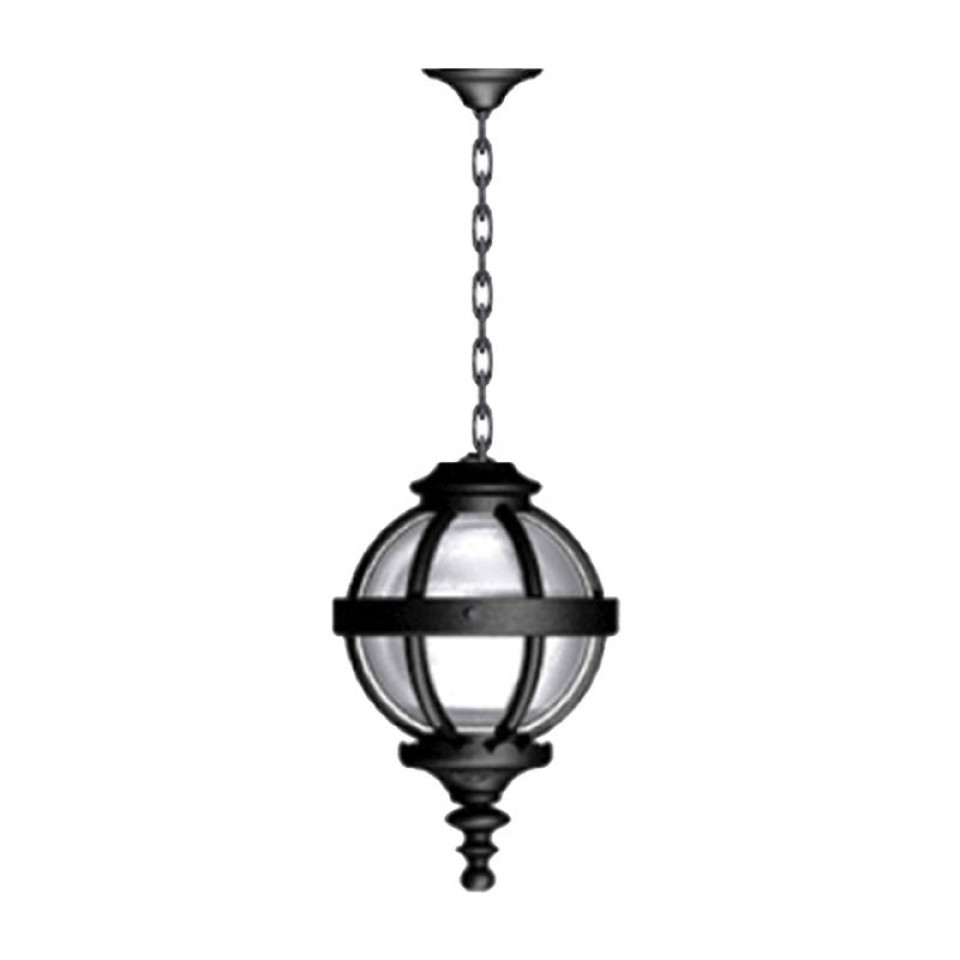 Victorian Outdoor Globe Ceiling Light With Chain Cast iron 35cm