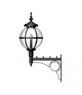 Victorian Outdoor Large Globe Wall Light With Decorative Arm Galvanised Steel 147cm