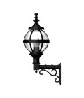 Victorian Outdoor Globe Wall Light With Decorative Arm Cast Iron 59cm