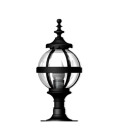 Victorian Outdoor Globe Pedestal Light For Flat Pier Caps Cast Iron 48cm