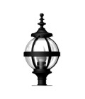 Victorian Outdoor Globe Pedestal Light For Narrow Pier Caps Cast Iron 42cm