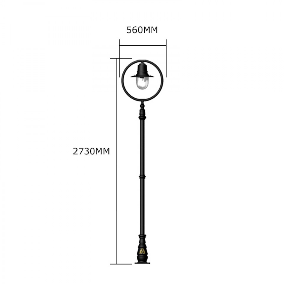 Classic Outdoor Railway Style Lamp Post Cast Iron 273cm