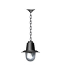 Classic Outdoor Railway Style Ceiling Light With Chain Galvanised Steel 21cm