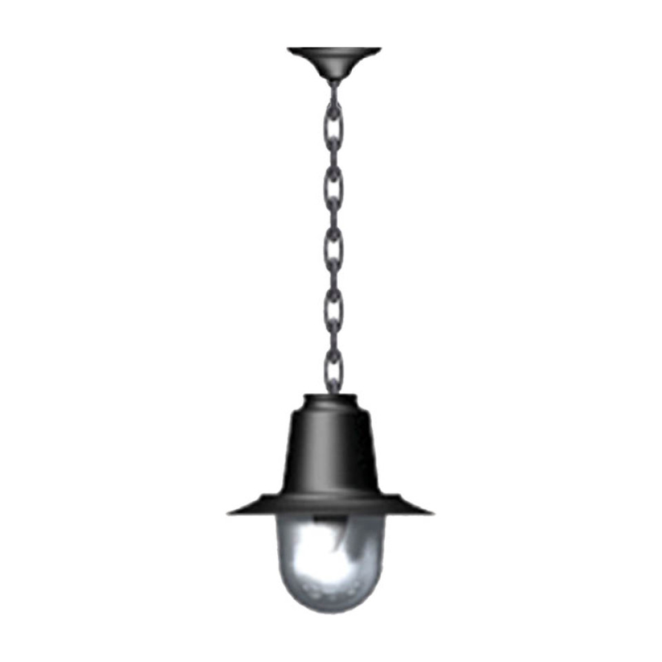 Classic Outdoor Railway Style Ceiling Light With Chain Galvanised Steel 21cm