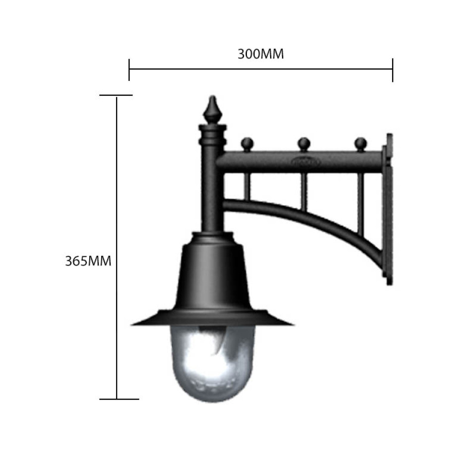 Classic Outdoor Railway Style Wall Light Cast Iron 37cm