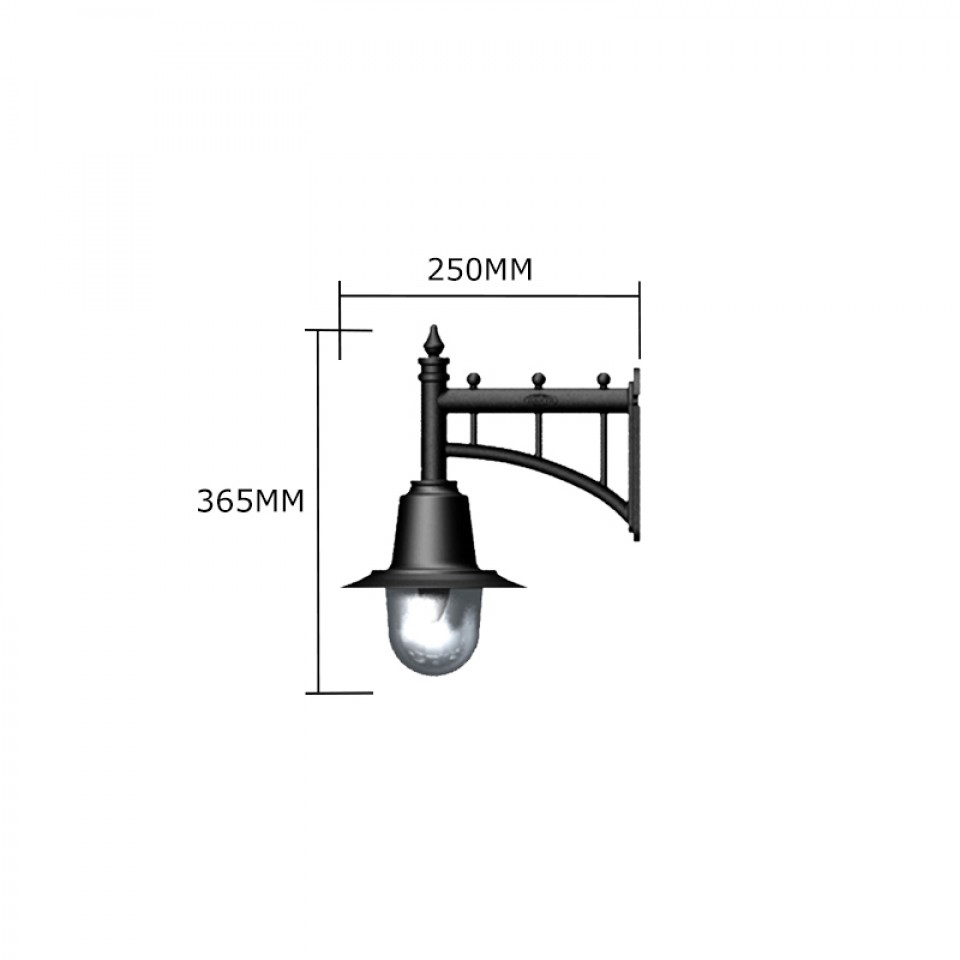 Copper Utomhus Järnvägstil Vägglampa Gjutjärn 37cm