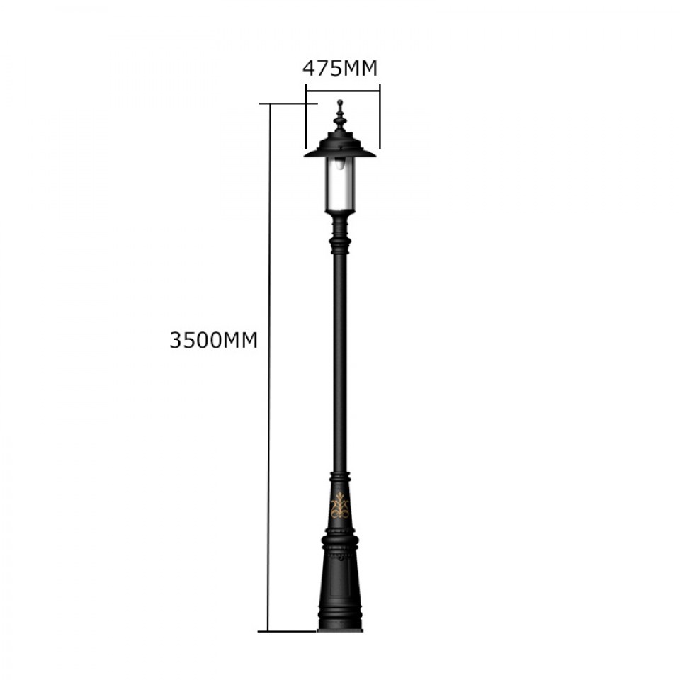 Georgian Style Outdoor Lamp Post Cast Iron 35cm