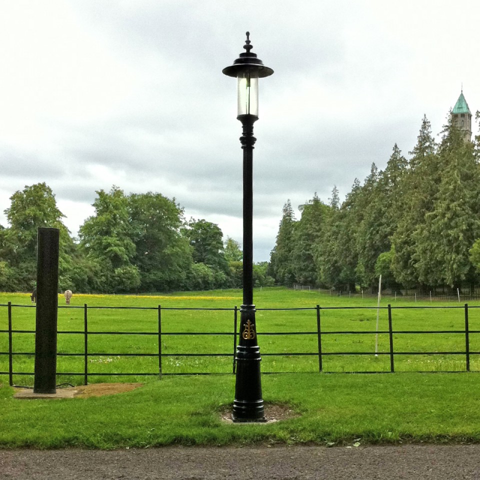 Georgian Style Outdoor Lamp Post Cast Iron 35cm