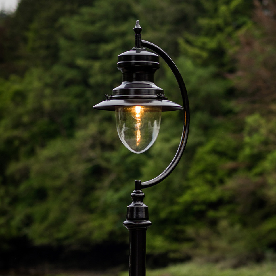 Vintage Outdoor Tear Drop Lamp Post Cast Iron 370cm