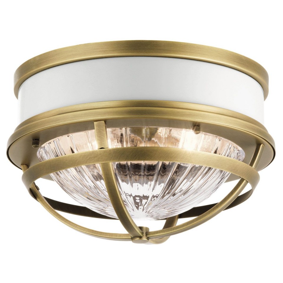 Tollis 2 light plafond natural brass 30.5cm