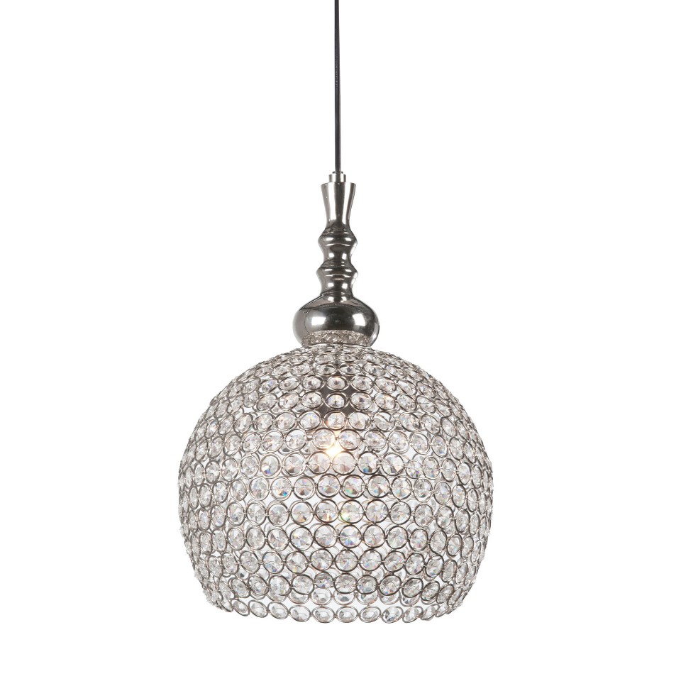 Elmi Ceiling Lamp Nickel/Glass 28cm