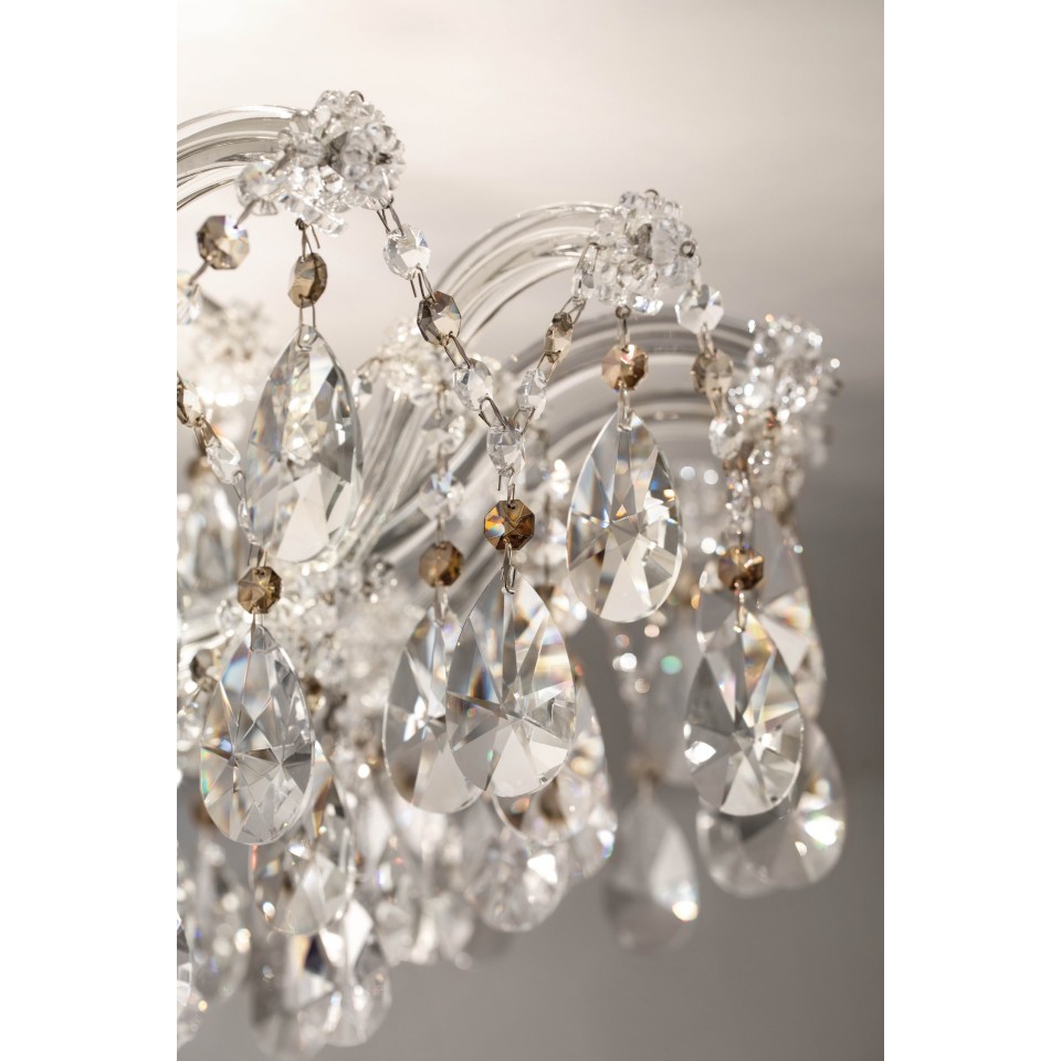 Aqaba PL 16/155/37 OV flush ceiling light gold/chrome/crystal 155 cm