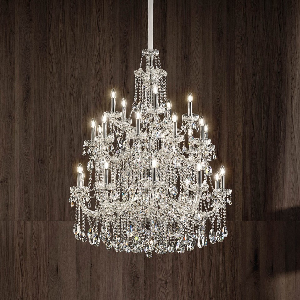 Aqaba S 25/110/140 chandelier gold/chrome/crystal 110 cm