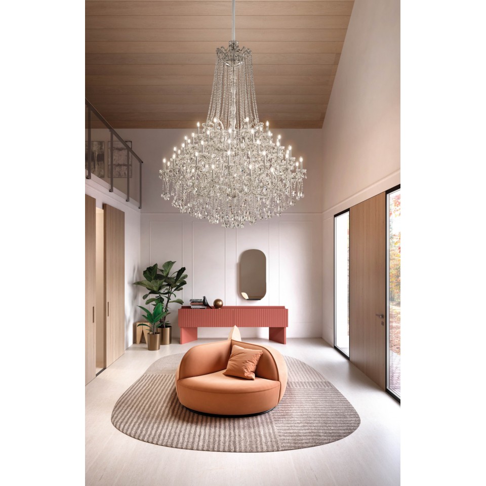 Aqaba S 56/185/230 chandelier gold/chrome/crystal 185 cm