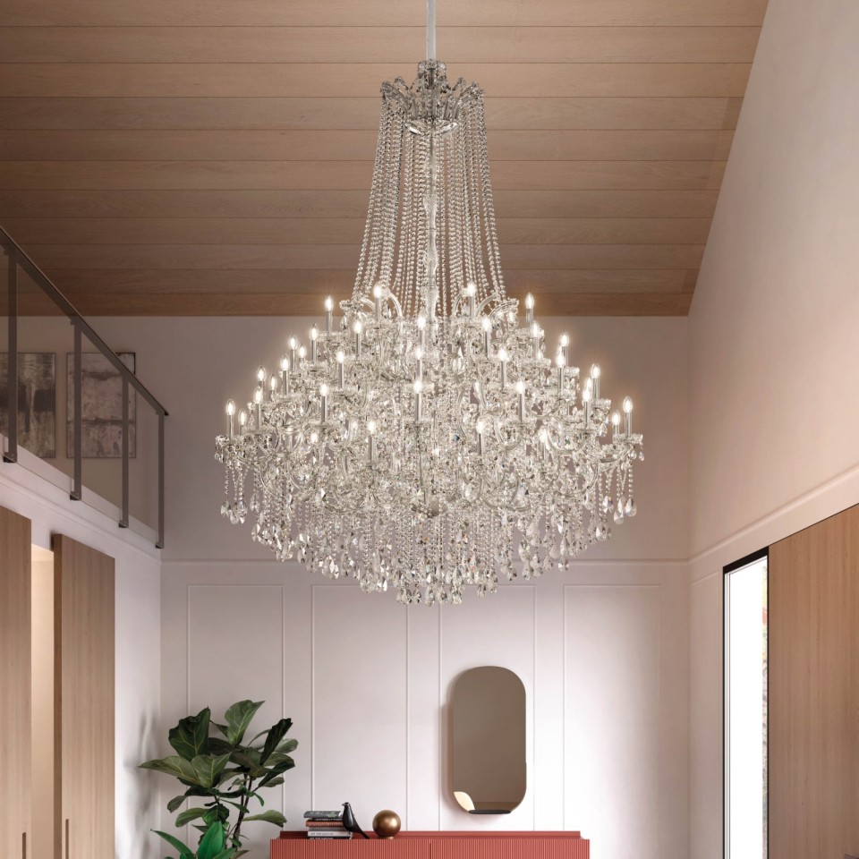 Aqaba S 56/185/230 chandelier gold/chrome/crystal 185 cm