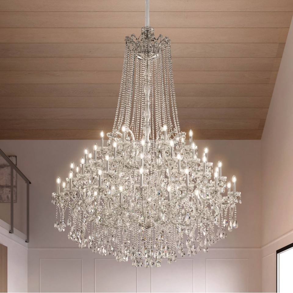 Aqaba S 56/185/230 chandelier gold/chrome/crystal 185 cm