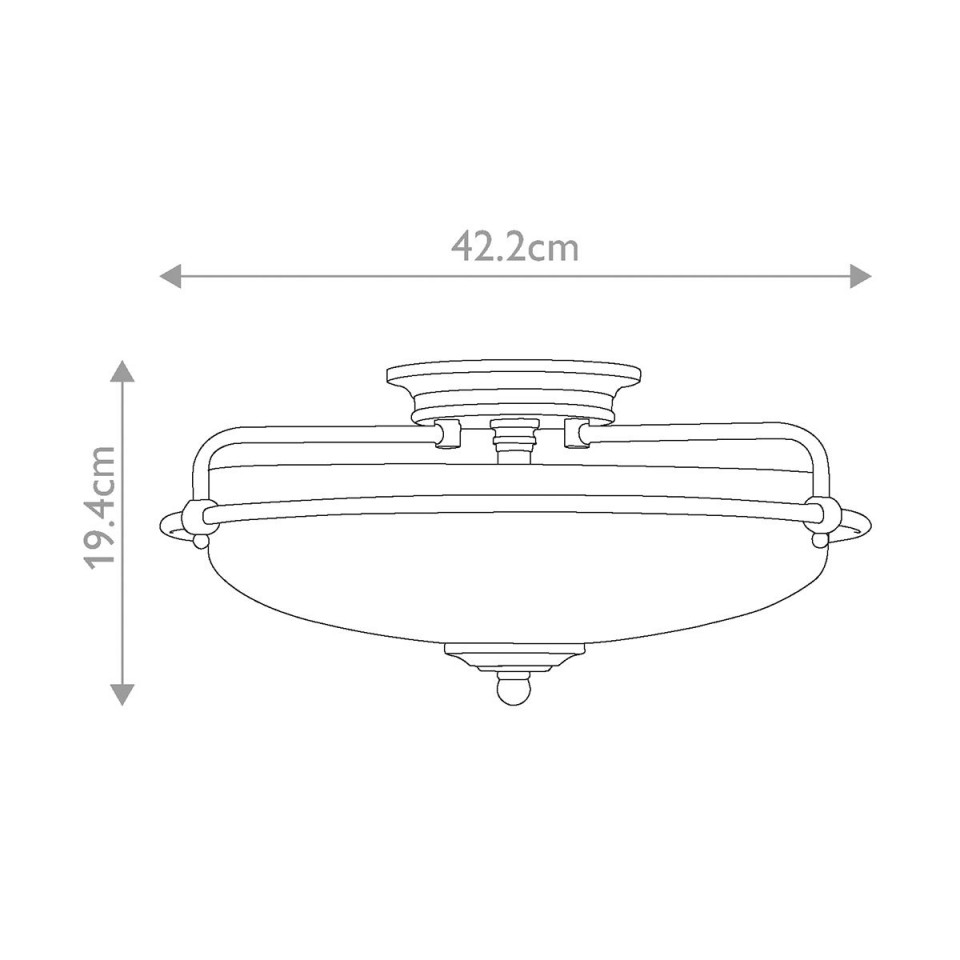 Griffin 3 plafond polerad krom 42.2cm