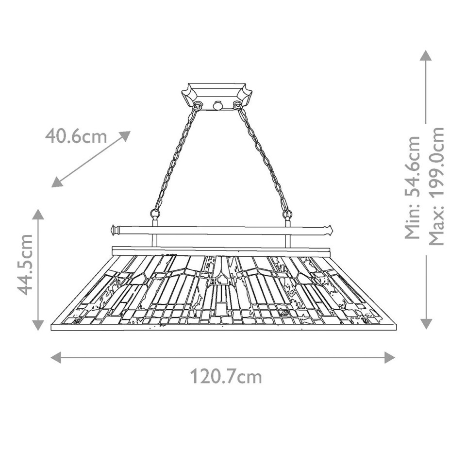 Inglenook 3 ljuskrona brons 120.7cm