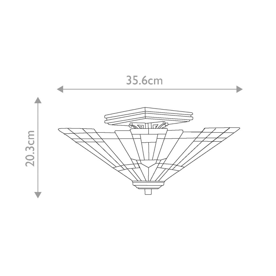 Inglenook 2 semi-flush plafond brons 35.6cm