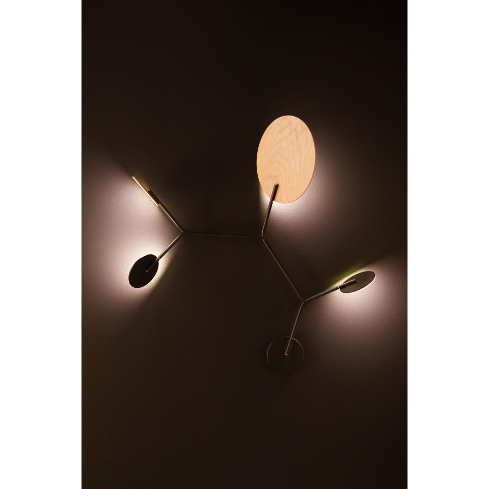 Ballon C Wall Lamp Black/White/Oak/Walnut 74cm