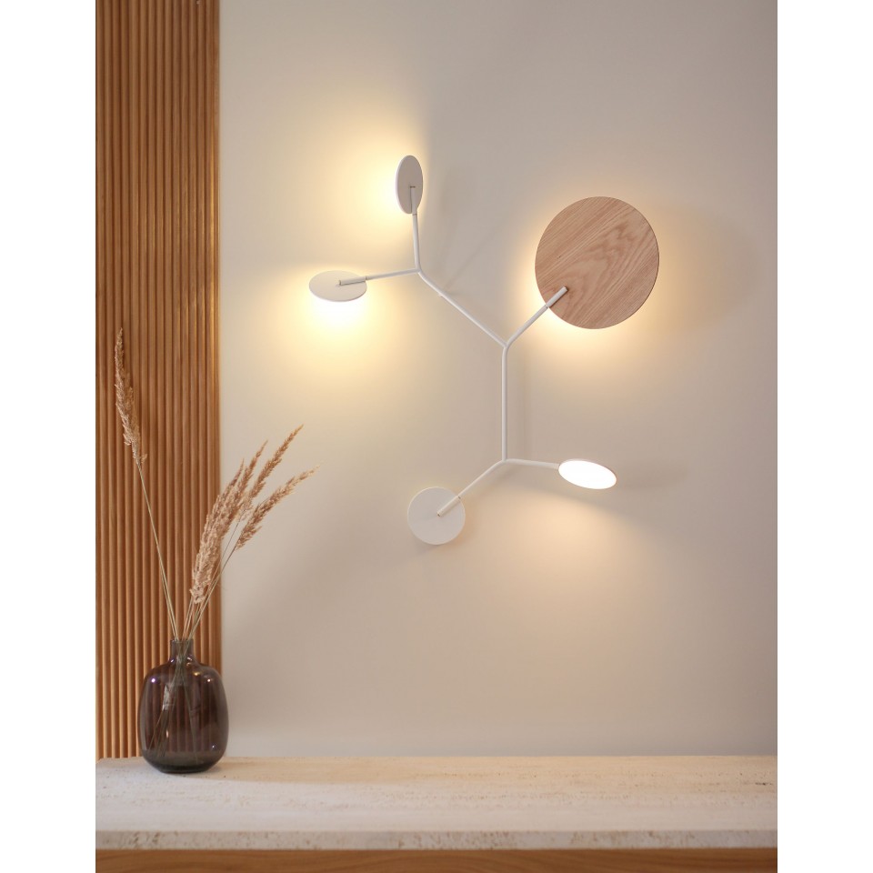 Ballon C Wall Lamp Black/White/Oak/Walnut 74cm