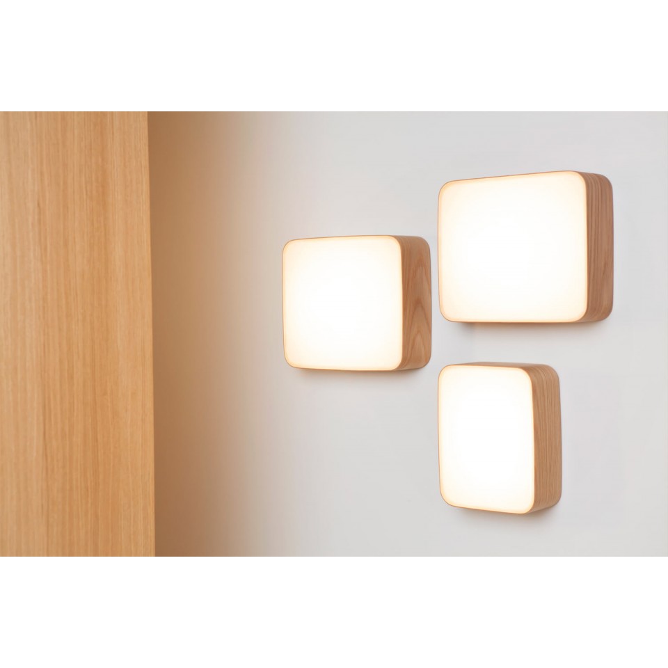 Cube Wall/Ceiling Lamp Oak/Walnut 16.5-50cm