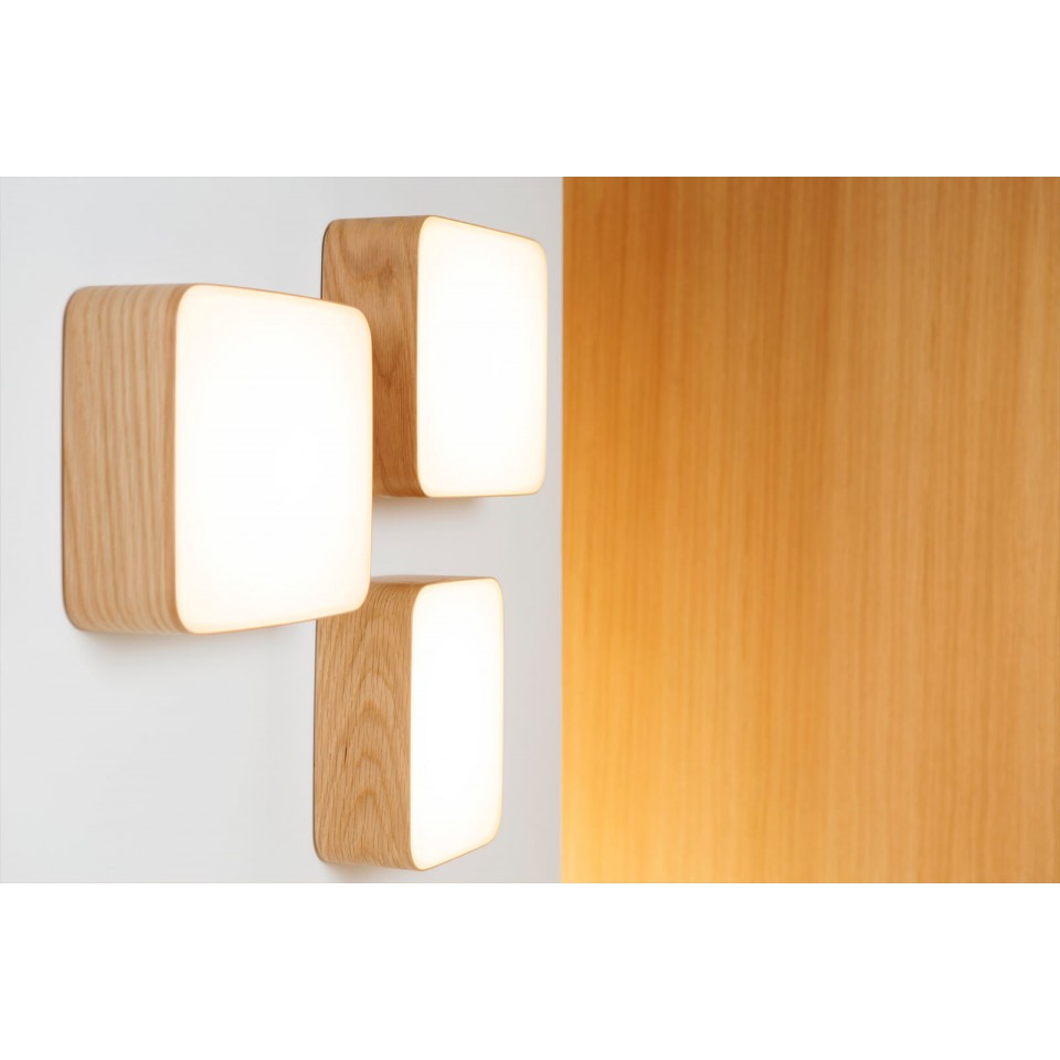 Cube Wall/Ceiling Lamp Oak/Walnut 16.5-50cm