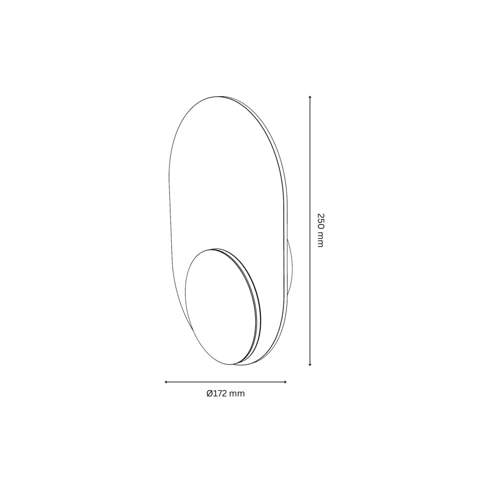 Dot 03 vägglampa vit/svart/ek/valnöt 25cm