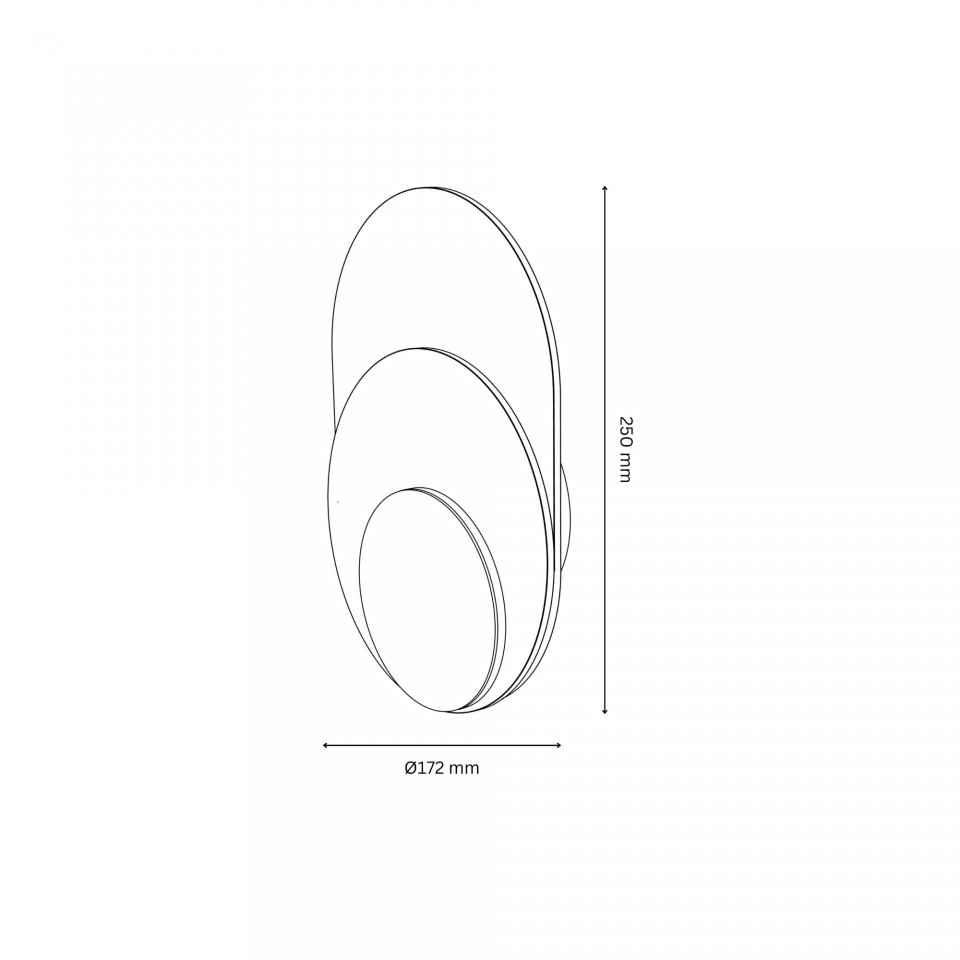 Dot 04 vägglampa vit/svart/ek/valnöt 25cm