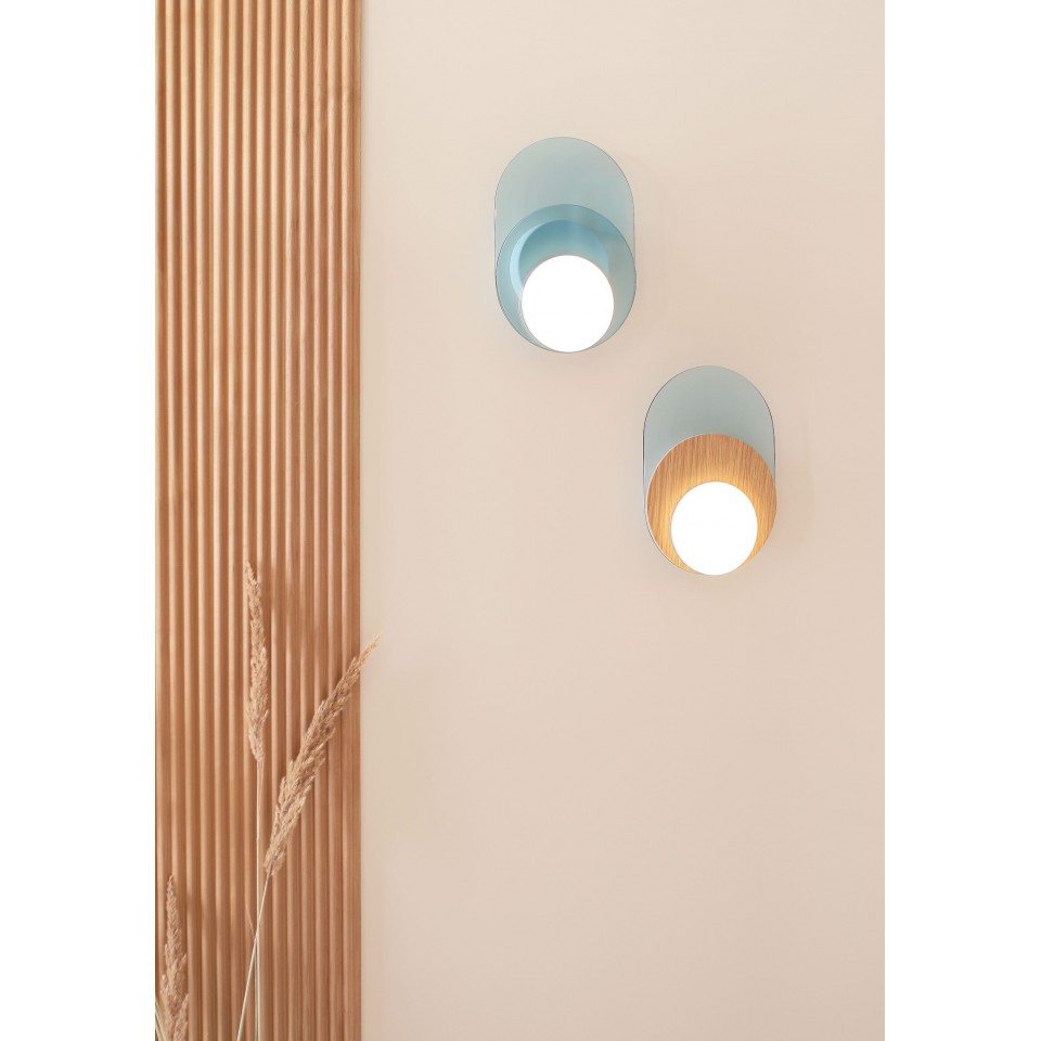 Dot 04 vägglampa vit/svart/ek/valnöt 25cm