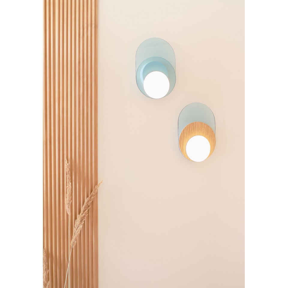 Dot 04 vägglampa vit/svart/ek/valnöt 25cm