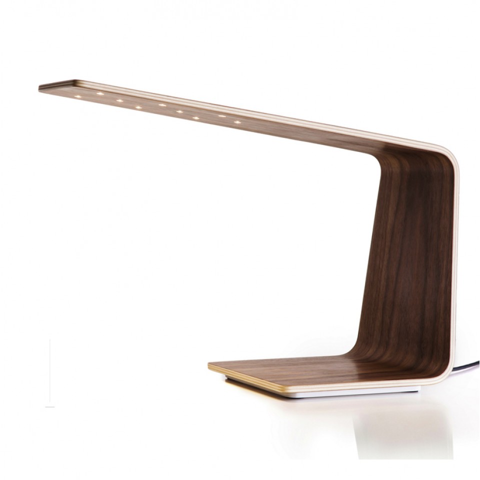 Led1 Desk Lamp Oak/Walnut/Birch 30cm