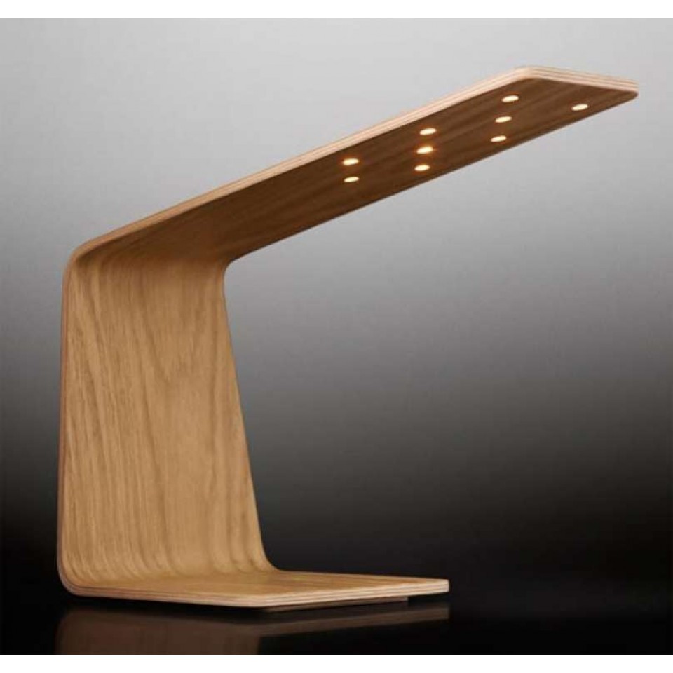 Led1 Desk Lamp Oak/Walnut/Birch 30cm