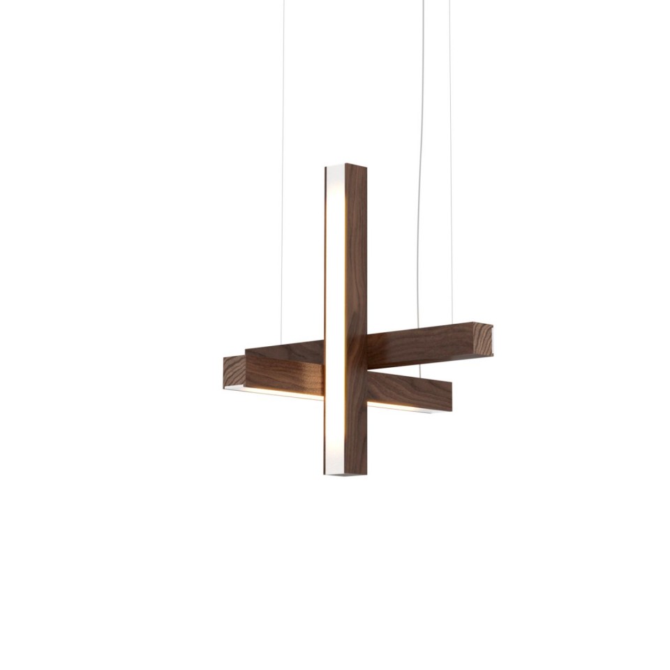 Led40 Cross Ceiling Lamp Oak/Walnut/Ash 40cm