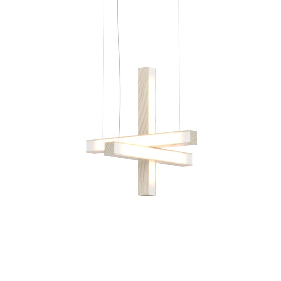 Led40 Cross Ceiling Lamp Oak/Walnut/Ash 40cm