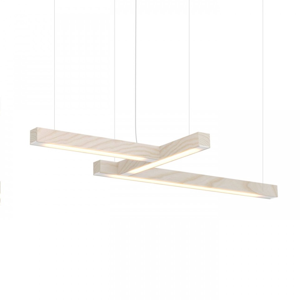 Led40 Shape 4 taklampa ek/valnöt/ask 114cm