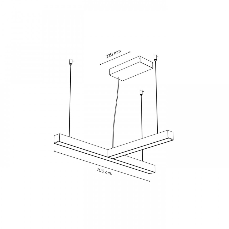 Led40 Shape T Ceiling Lamp Oak/Walnut/Ash 70cm