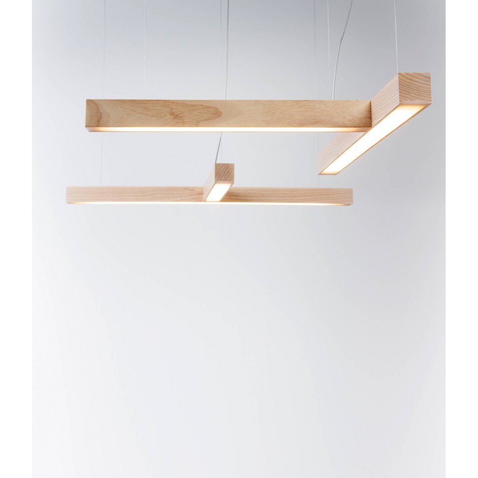 Led40 Shape T Ceiling Lamp Oak/Walnut/Ash 70cm