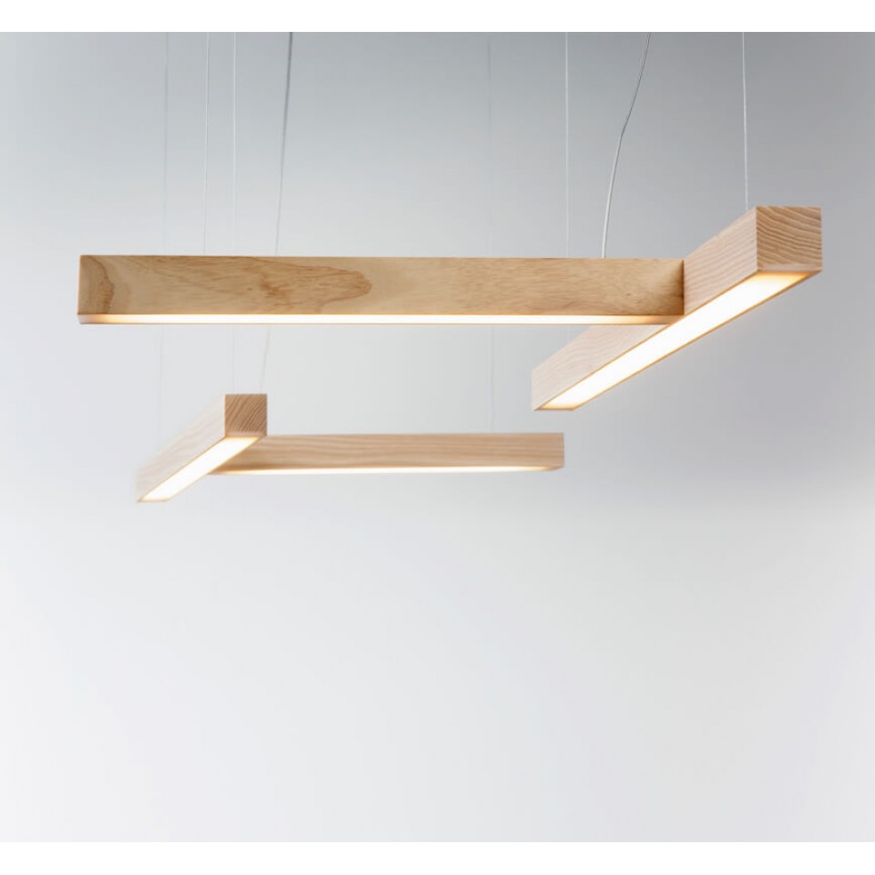 Led40 Shape T Ceiling Lamp Oak/Walnut/Ash 70cm