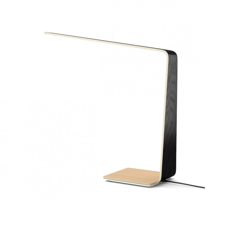 Led8 (QI) Desk Lamp Oak/Walnut/Birch 54.5cm