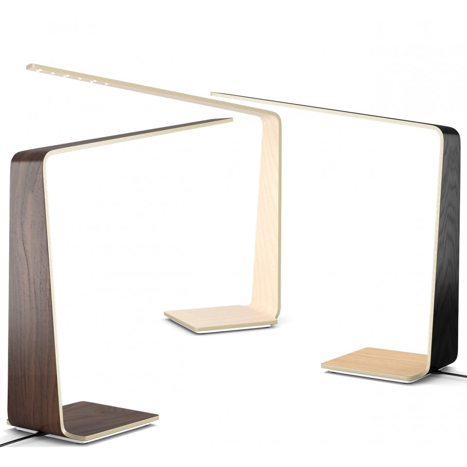 Led8 (QI) Desk Lamp Oak/Walnut/Birch 54.5cm