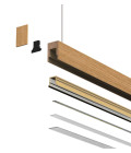 Square Ceiling Lamp Oak/Walnut/Black 104-164cm