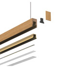 Square Ceiling Lamp Oak/Walnut/Black 104-164cm