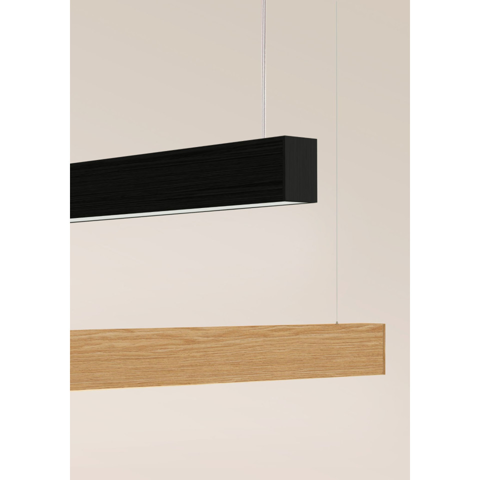 Square Ceiling Lamp Oak/Walnut/Black 104-164cm