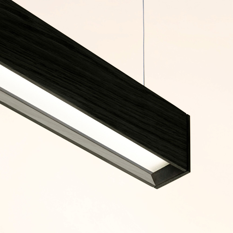 Square Ceiling Lamp Oak/Walnut/Black 104-164cm