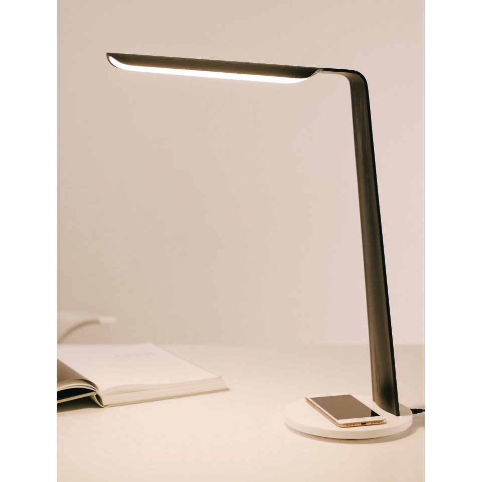 Swan (QI) Desk Lamp Oak/Walnut 55cm