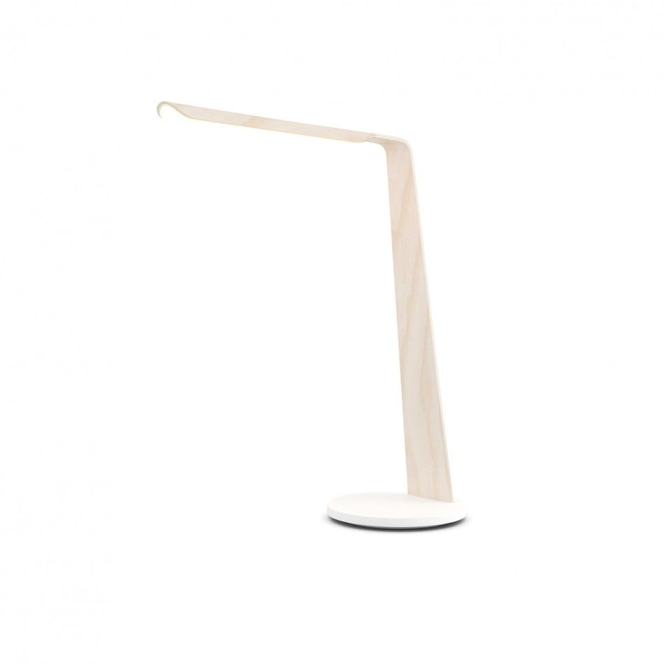 Swan (QI) Desk Lamp Oak/Walnut 55cm