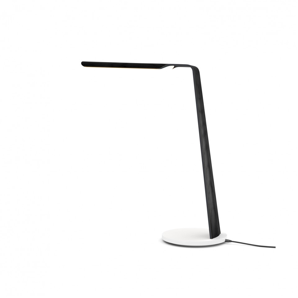 Swan (QI) Desk Lamp Oak/Walnut 55cm