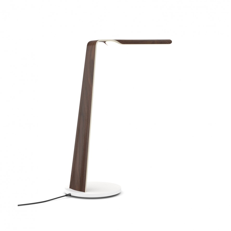 Swan (QI) Desk Lamp Oak/Walnut 55cm