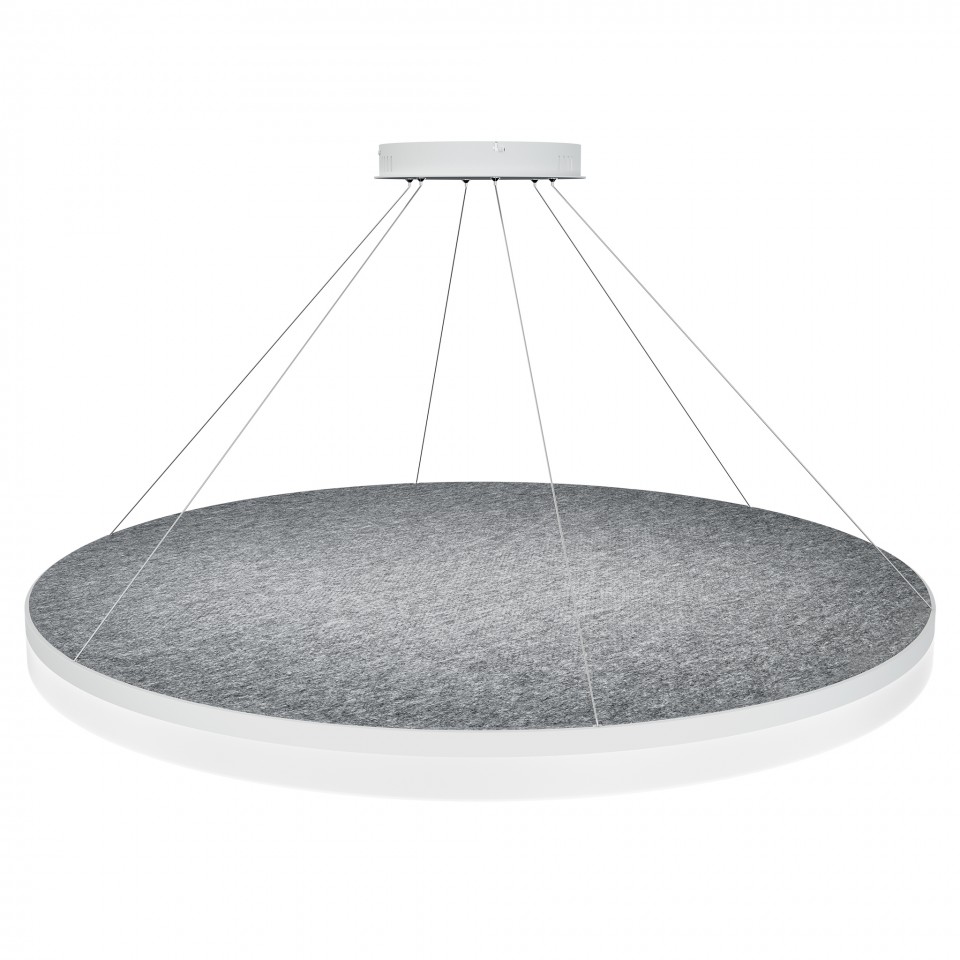 Acoustic Circulo acoustic ceiling light 3000k light grey 120cm